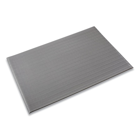 Crown Matting Technologies Antifatigue Mat, 36" L x 24" W, 0.38" Thickness, Rib Emboss, Gray FL 2436GY